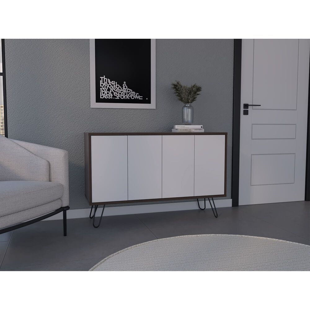 Arrimo Con 4 Puertas Y 4 Repisas Fm-001b Blanco Y Caf&eacute; Oscuro image number 7.0