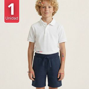 Pantal&oacute;n Corto Short Juvenil Algod&oacute;n Deportivo Escolar Azul Marino