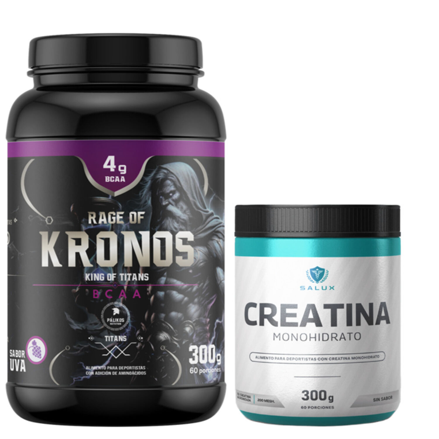 Aminoacido Bcaa + Creatina Monohidrato Salux 60 Servicios C/u image number 0.0