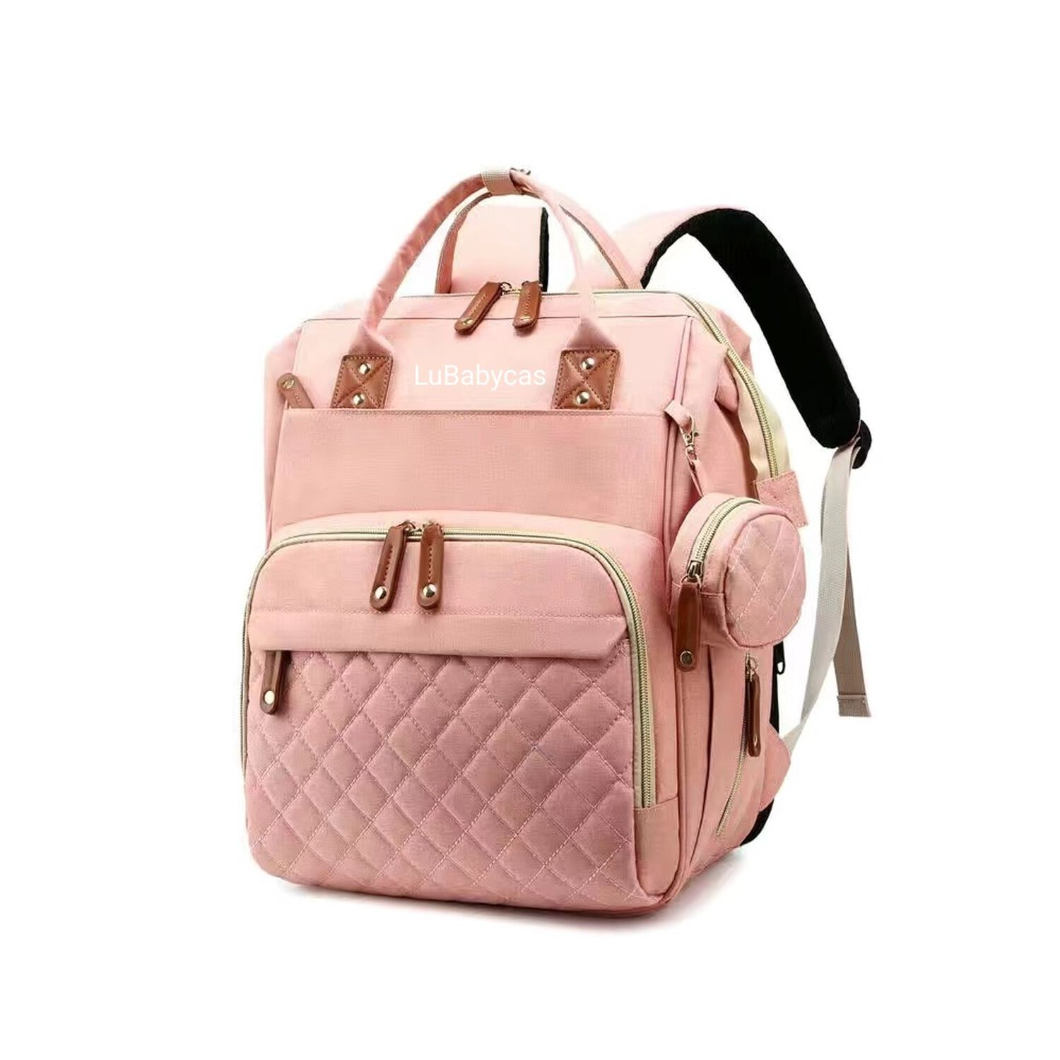 Mochila Maternal Lubabycas Impermeable Con Accesorios Rosada image number 0.0
