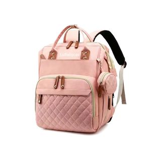 Mochila Maternal Lubabycas Impermeable Con Accesorios Rosada