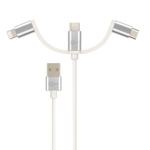 Cable 3en1 Mfi Certificado Para Iphone & Android Multipuerto