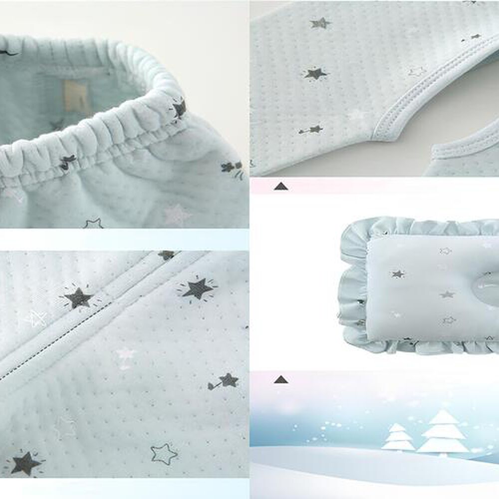 Pack Ajuar Bebé Ropa Algodón 24 Piezas Celeste Lubabycas image number 6.0