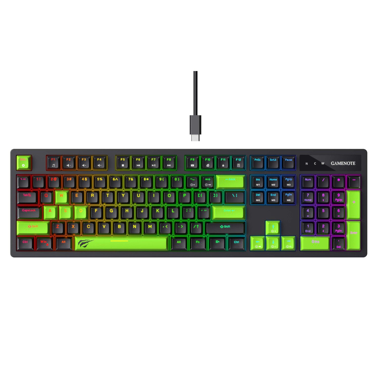 Teclado Gamer Mec&aacute;nico Luces Rgb Kb893l Havit Negro image number 0.0