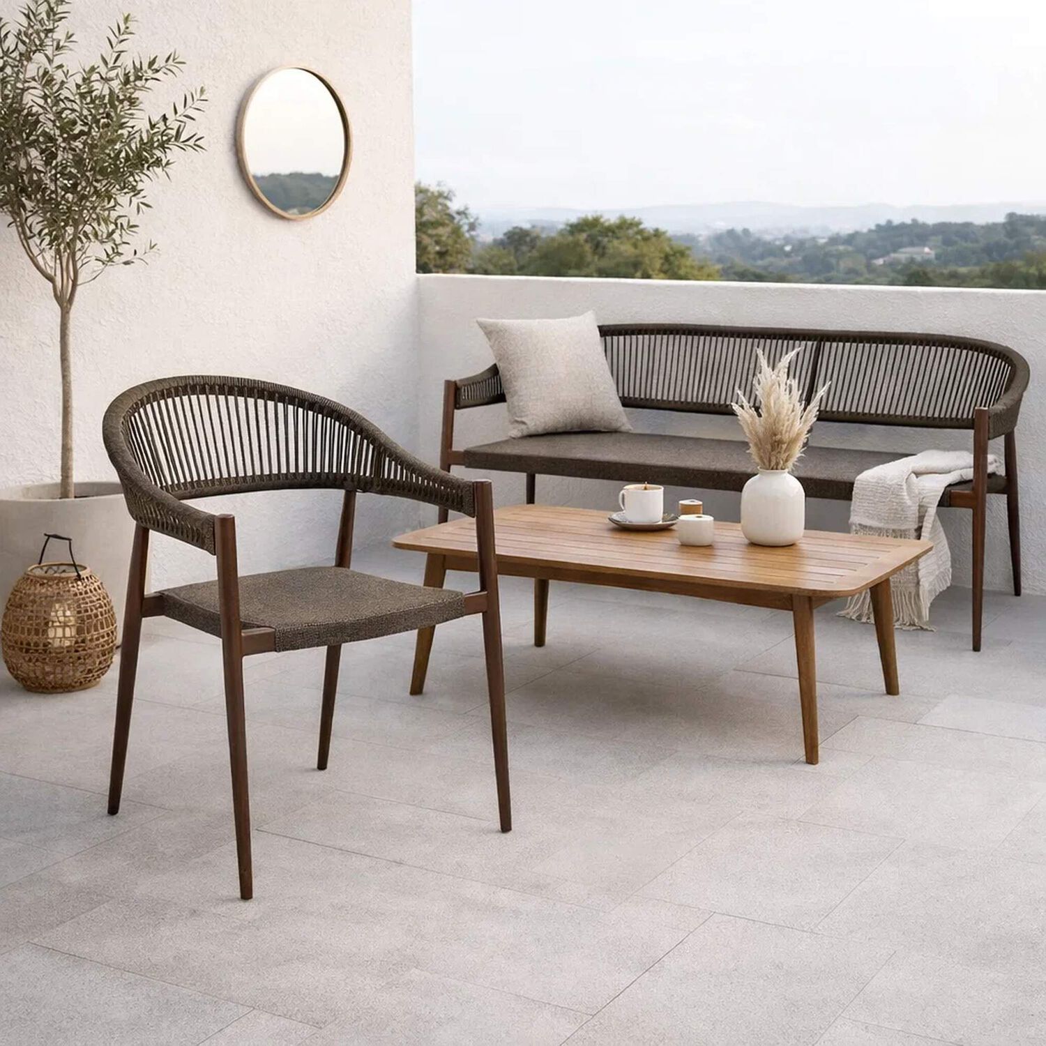 Pack De 2 Sillas De Terraza Douce - Aluminio Y Rattan image number 1.0