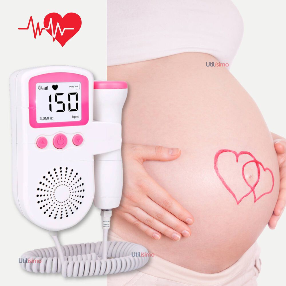 Monitor Fetal Doppler Latidos Fetales Corazón Bebé Blanco Rosa image number 0.0