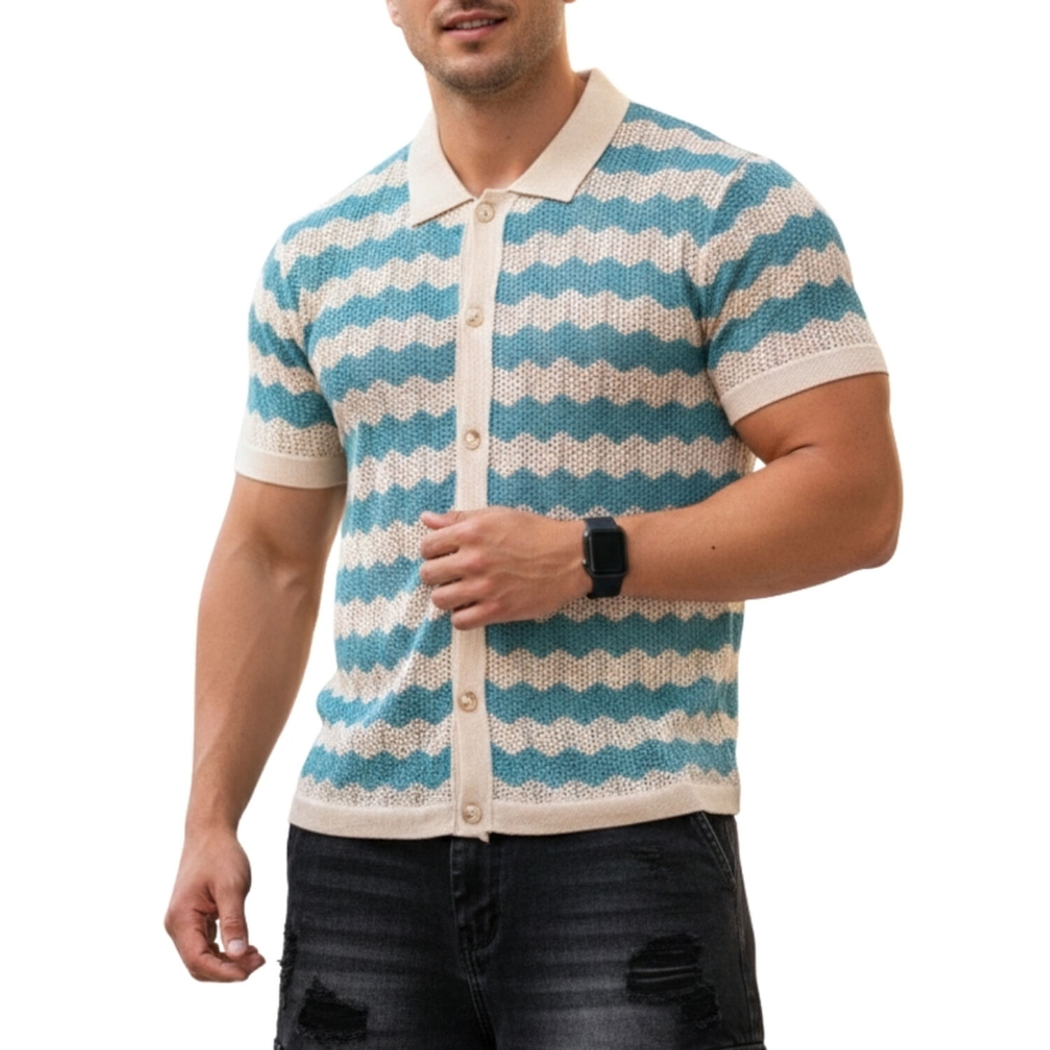 Camisa Tejida Hombre Wave image number 1.0