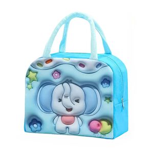 Lonchera Bolsa Termica 23x10x29cm Elefante Azul Kawaii