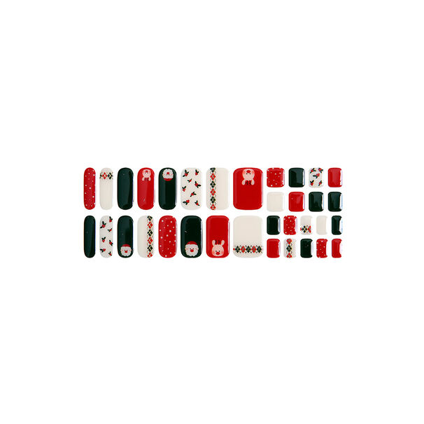 U&ntilde;as Sticker Efecto Gel Tiolla Santa & Rudolf