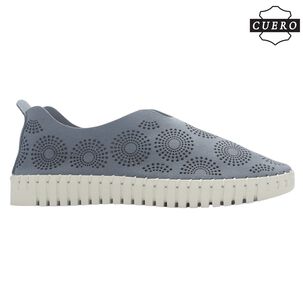 Zapato De Cuero Mujer Chalada Tren-1 Azul Casual