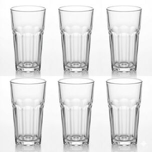 Set 6 Vasos Altos Vidrio Cristar Lisboa 493ml Transparente