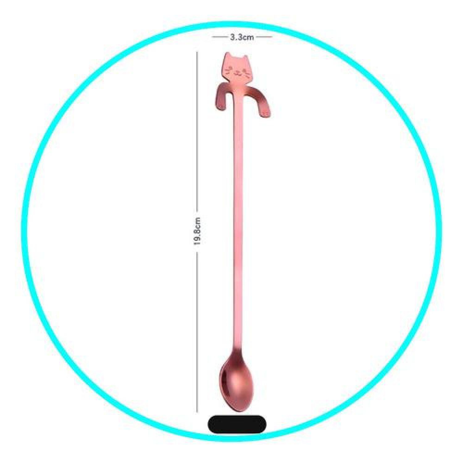 Cuchara Gato Larga Colores Acero Inoxidable Kawaii image number 5.0