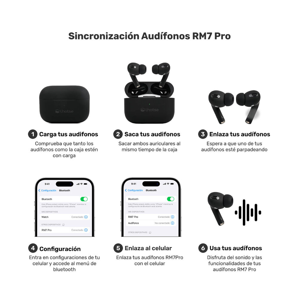 Audífonos Lhotse Rm7 Pro Inalámbrico Negro image number 7.0