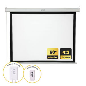Telón 60 Pulgadas Eléctrico Con Control 120 X 90 Cm Levo