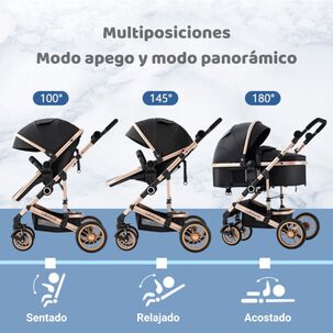 Coche Cuna Con Silla Nido Y Accesorios Lubabycas Gris