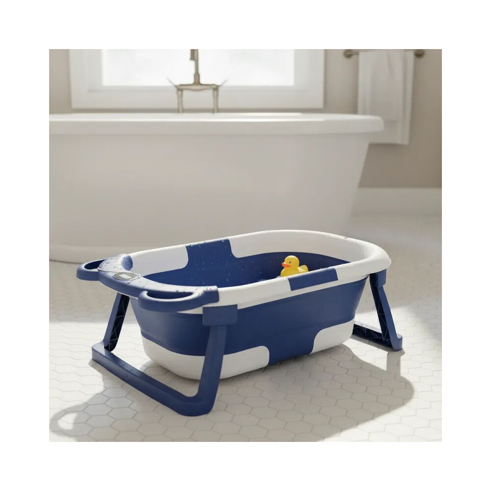 Ba&ntilde;era Plegable Smart Bear Viajes Bebe Azul Con Term&oacute;metro image number 1.0