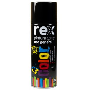Pintura En Spray Uso General Secado R&aacute;pido Rex 400ml Negra