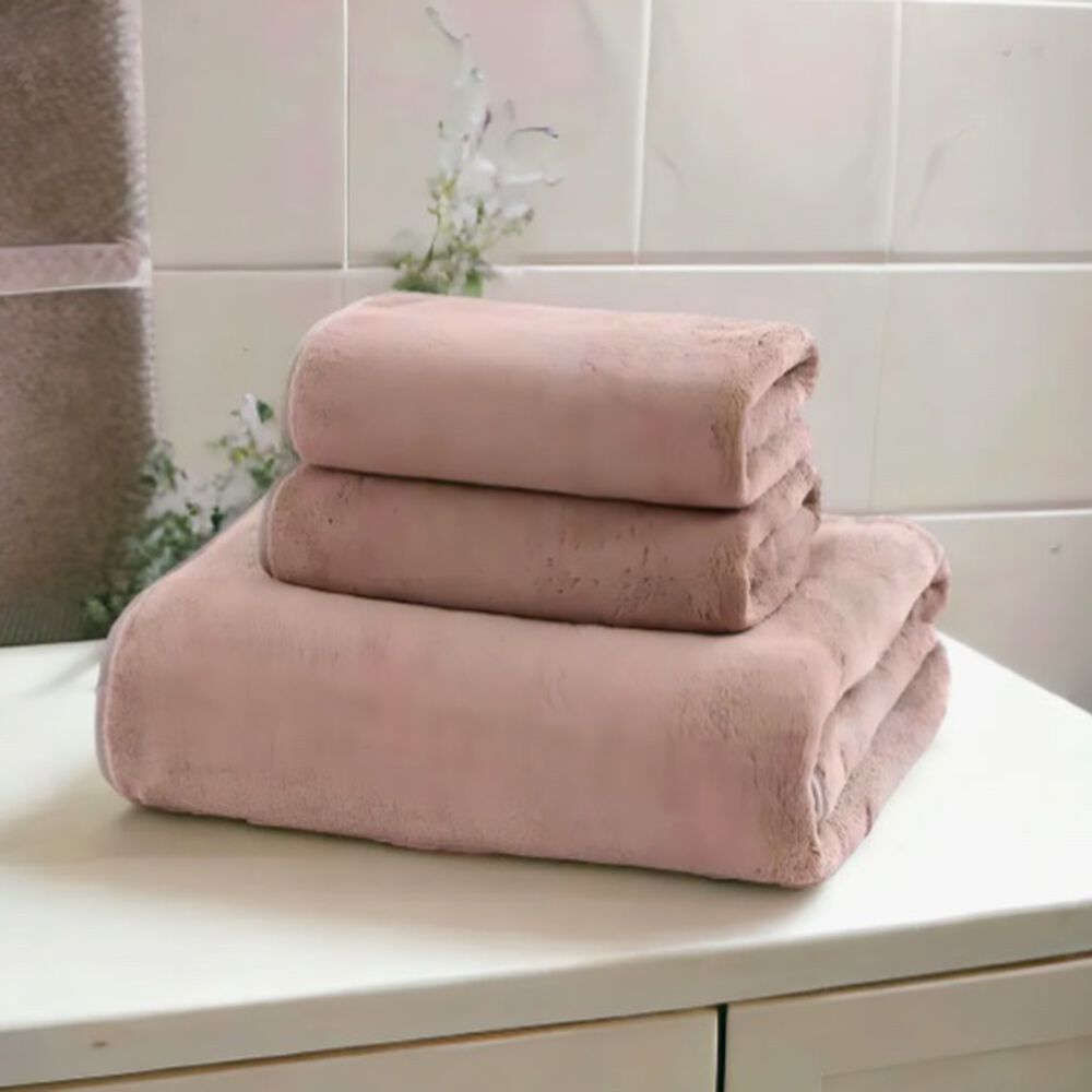 Toalla Extra Larga De Microfibra Rosada image number 3.0