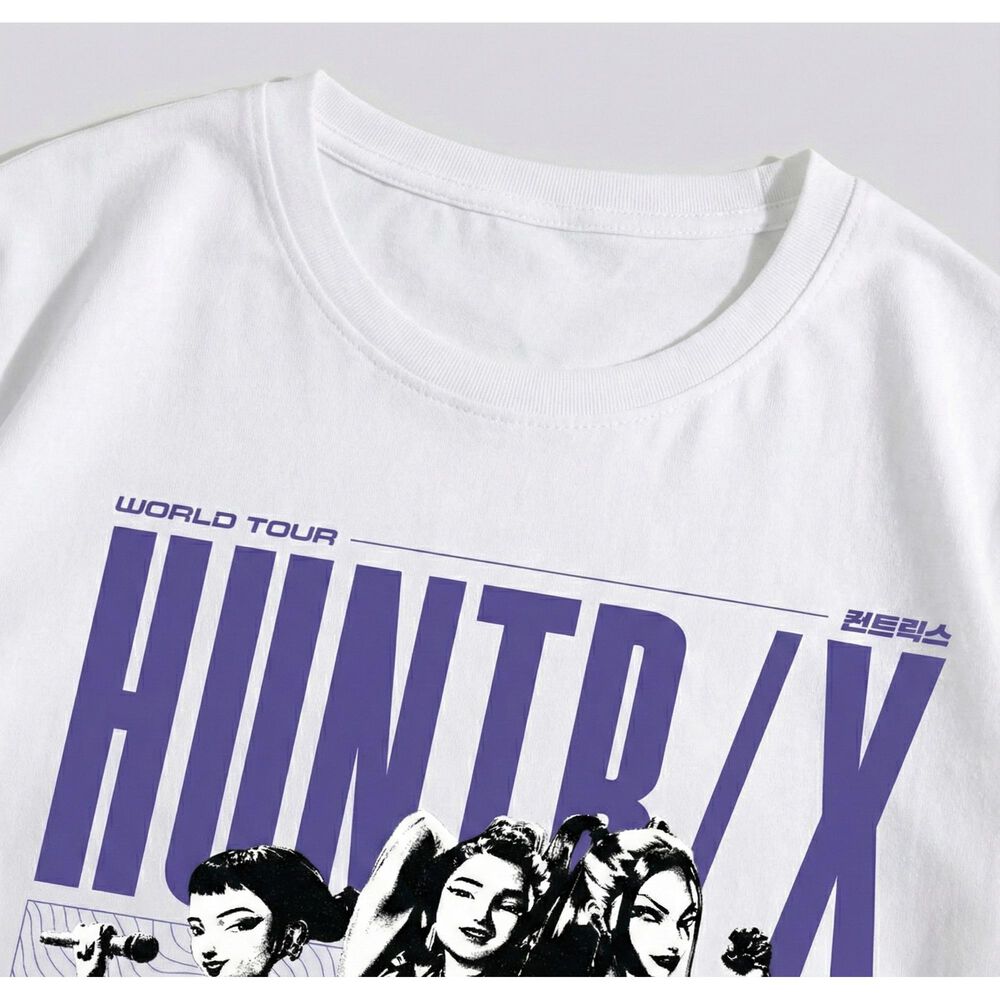 Polera Manga Corta Ni&ntilde;a World Tour Blanco Kpop Demon Hunters image number 3.0