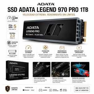 Disco Solido Ssd 1tb M.2 2280 Legend 970 Pro Gen5 14000 Mb/s