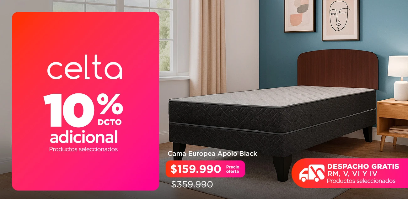 Cama Europea Apolo Black