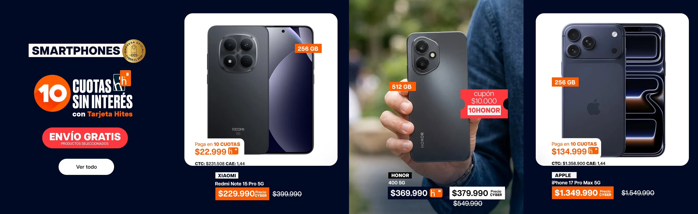 ofertas Cyber - Smartphones