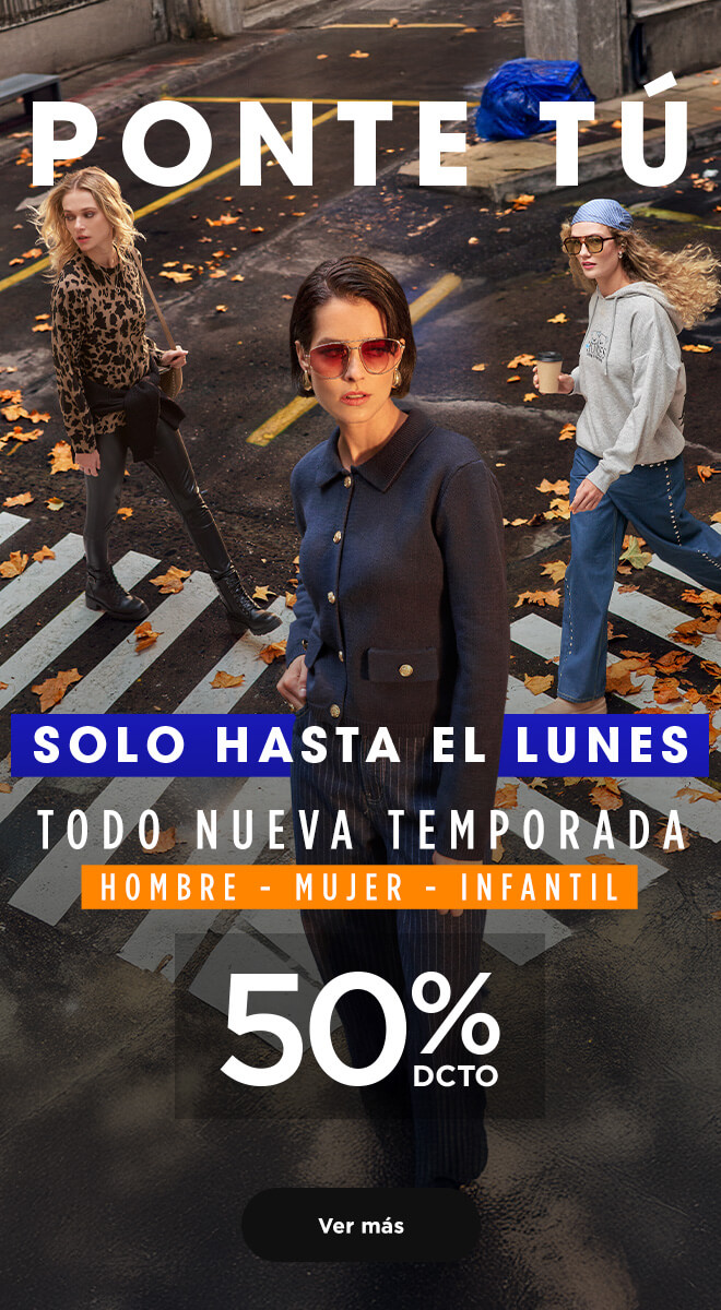 50% DCTO EN VESTUARIO MUJER, HOMBRE E INFANTIL