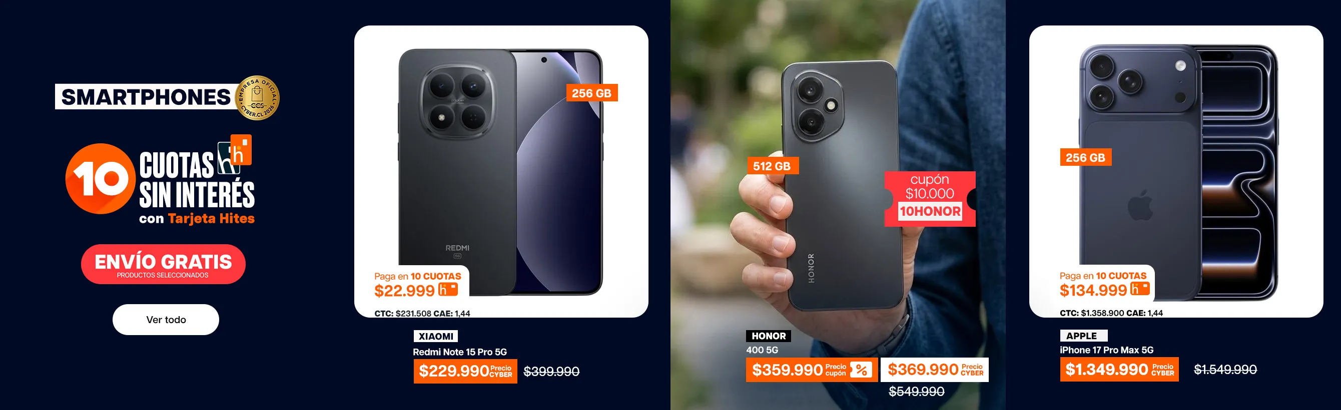 ofertas Cyber - Smartphones