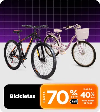 Bicicletas hasta 70% dcto con TH, hasta 50% dcto TMP