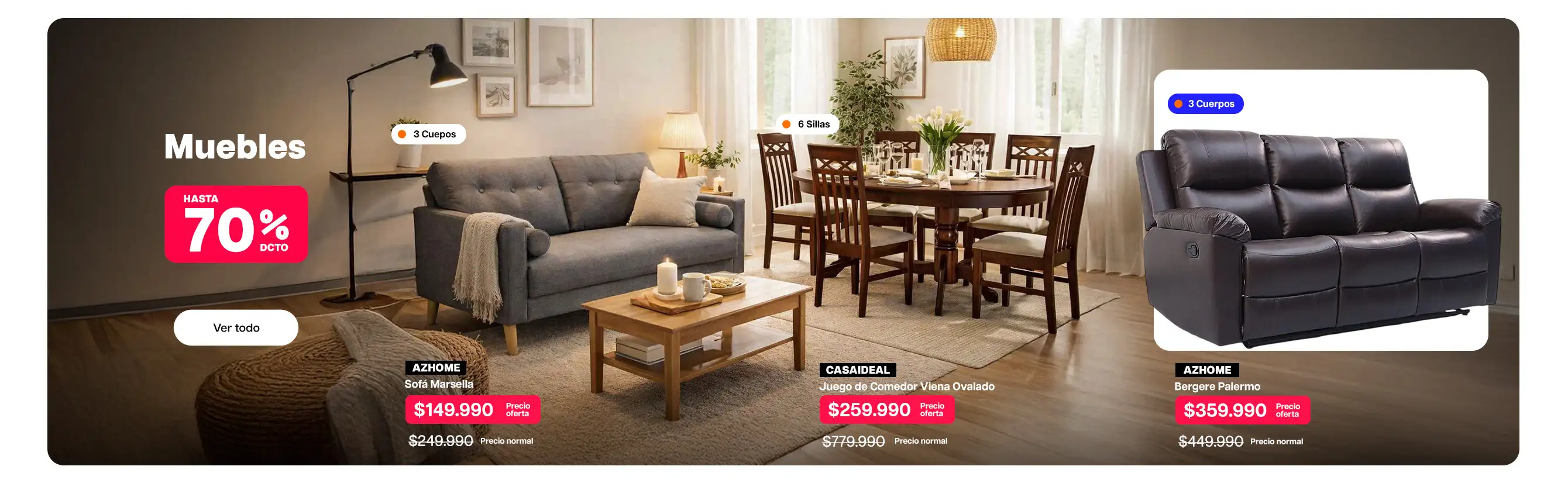 Muebles Hasta 70% dcto