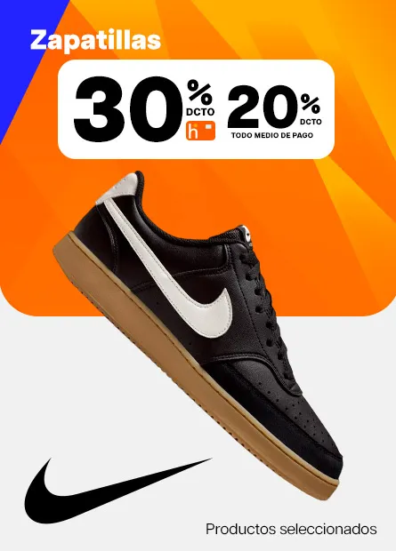 Zapatillas Nike 30% tarjeta hites prod. seleccionados