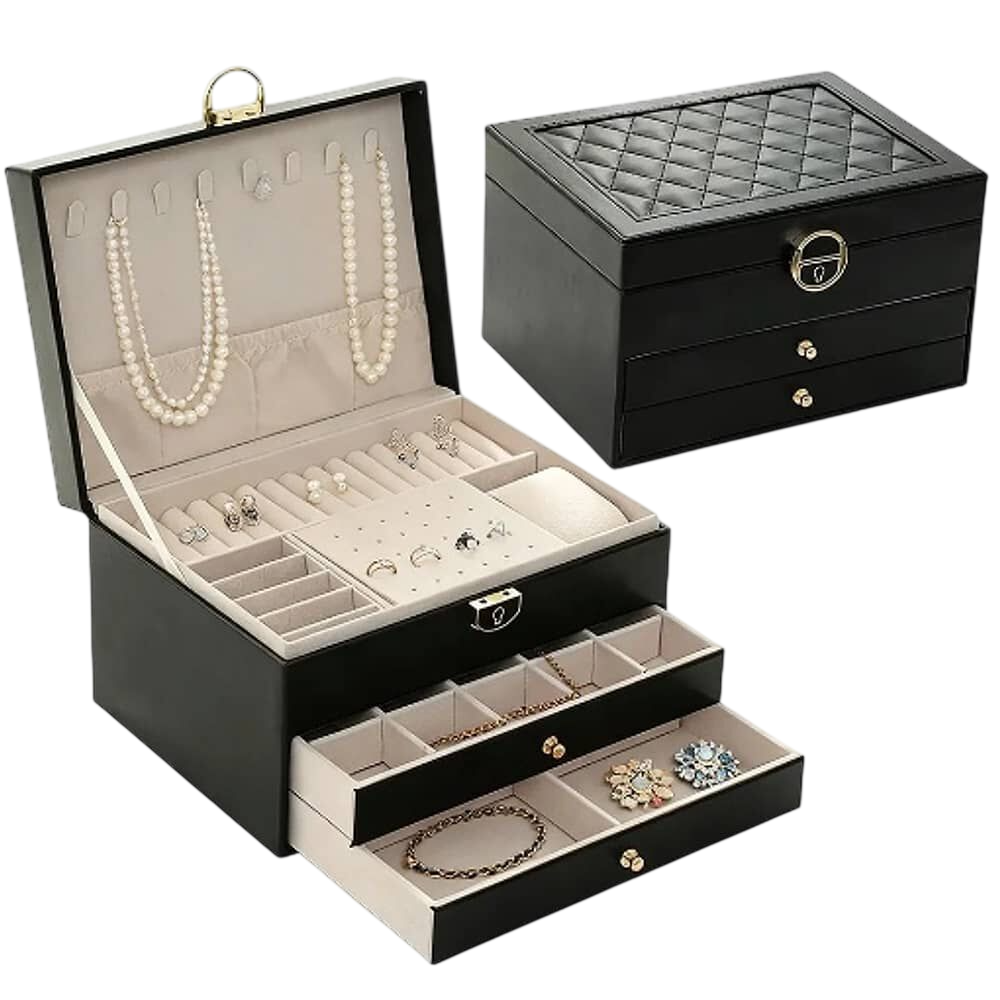 Joyero Tipo Maleta Organizador  Negro