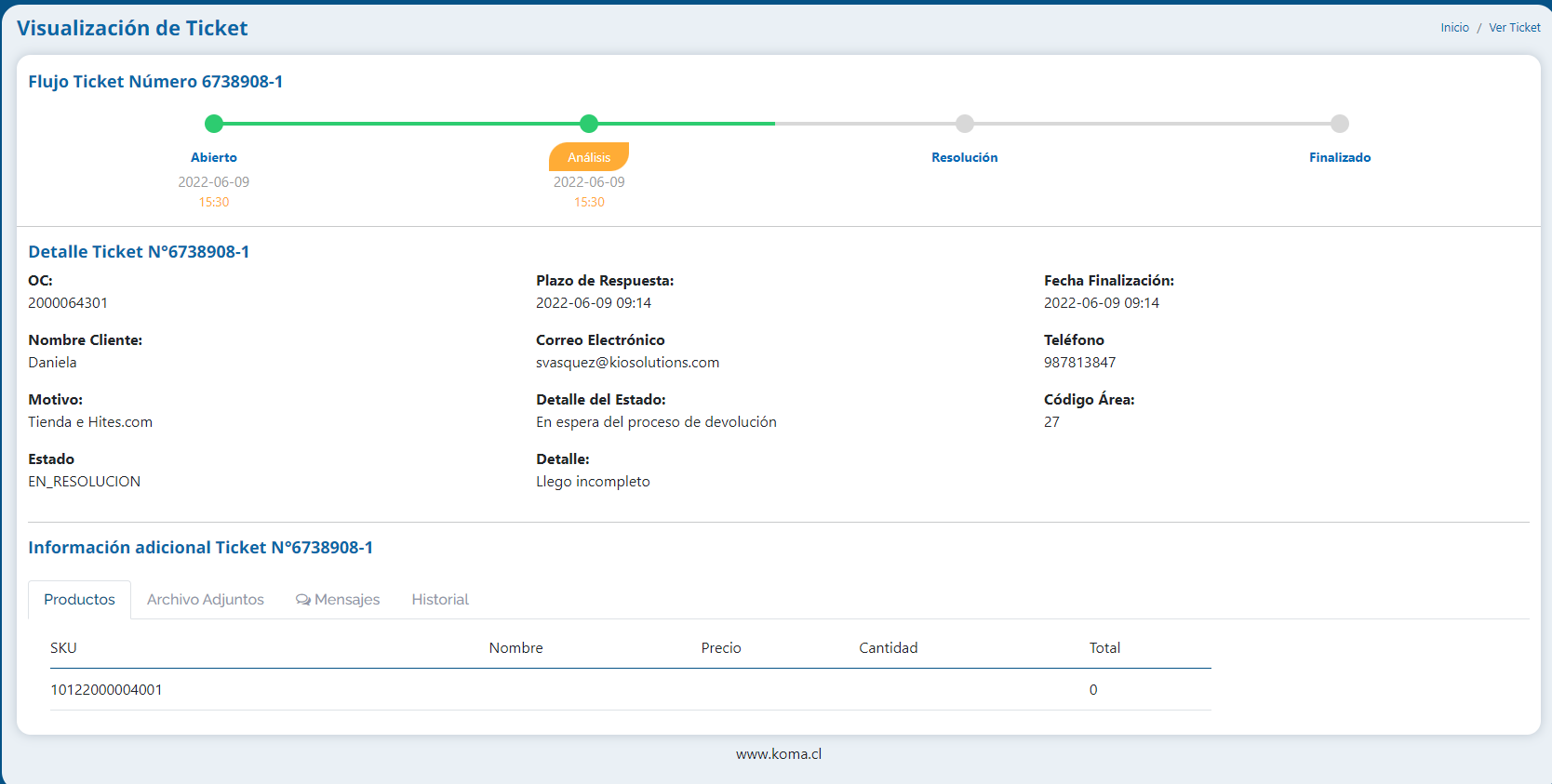 POSTVENTA - GESTIÓN DE TICKETS