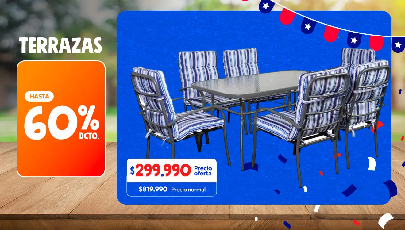 Terrazas. Hasta 60% de descuento