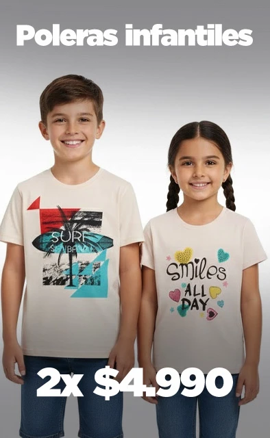 Poleras Infantiles 2 x $4.990