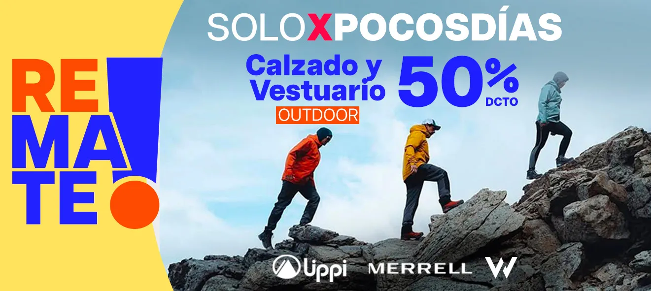 50% dcto Calzado y Vestuario Outdoor