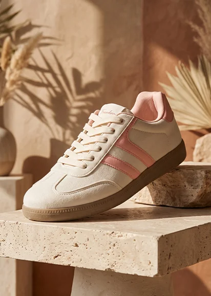 Zapatillas urbanas crema y rosado de mujer – Zapatillas hasta 40% dcto en Hites