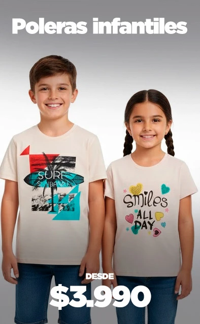 Poleras Infantiles 2 x $3.990