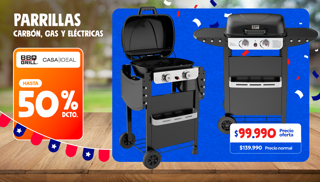 Parrillas carbón, Gas, Eléctricas. Hasta 50% de descuento