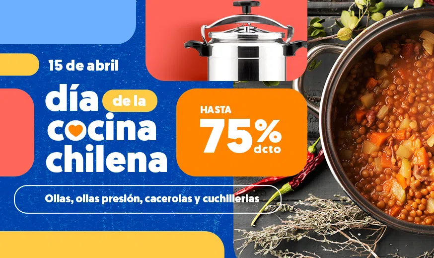 15 de abril: Día la cocina chilena Hasta 75% dscto