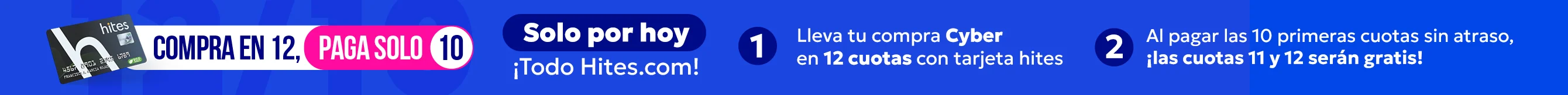 Compra en 12, paga solo 10 cuotas