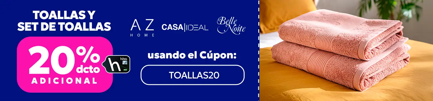 Obten un 20% dcto adicional con TH usando el Cúpon: TOALLAS20