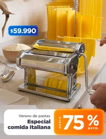 Verano de pastas, Especial Cocina Italiana HASTA 75% DCTO