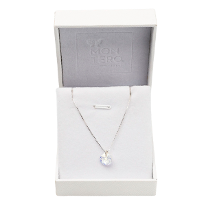 Collar Punto De Luz Plata Italiana 925 Y Cristal Genuino Aurora Boreal  