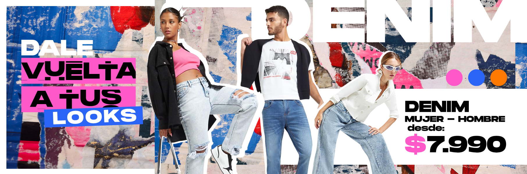 Denim mujer y hombre desde $7.990
