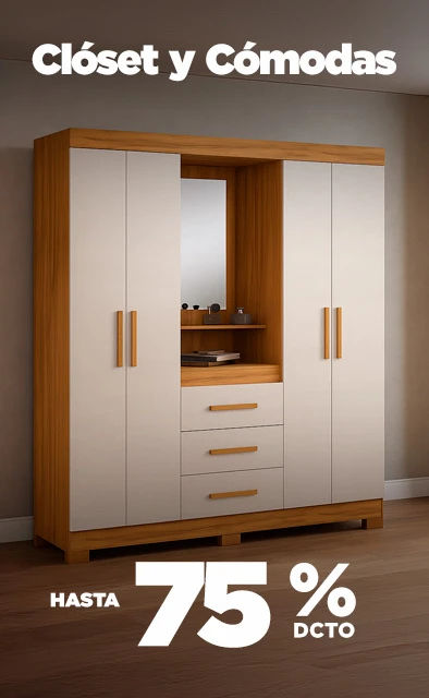 Closet y Cómodas hasta 75% dcto
