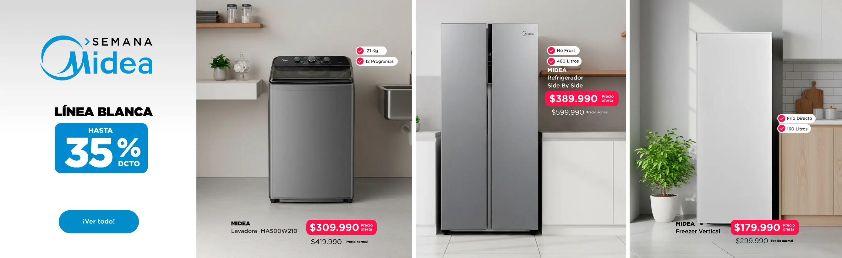 Linea Blanca - Semana Midea hasta 35% dcto
