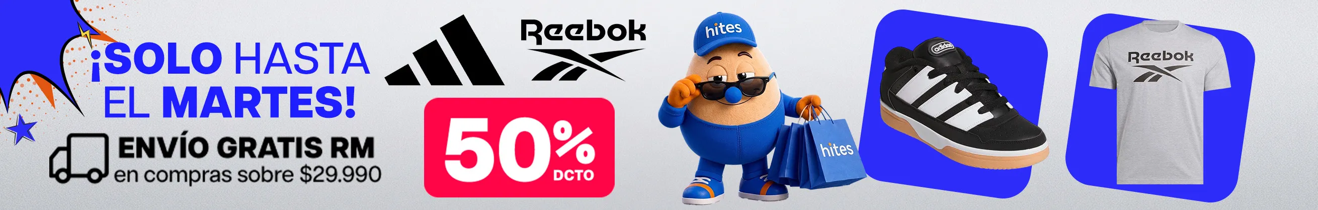 adidas reebook 50% de descuento