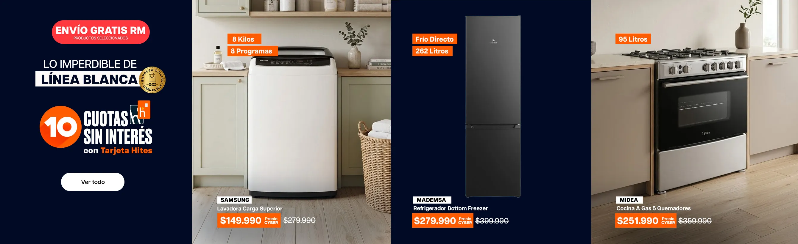 ofertas Cyber - Línea blanca