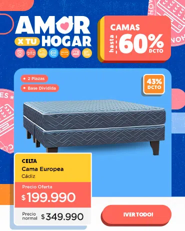 Camas hasta 60% dcto en Hites.com